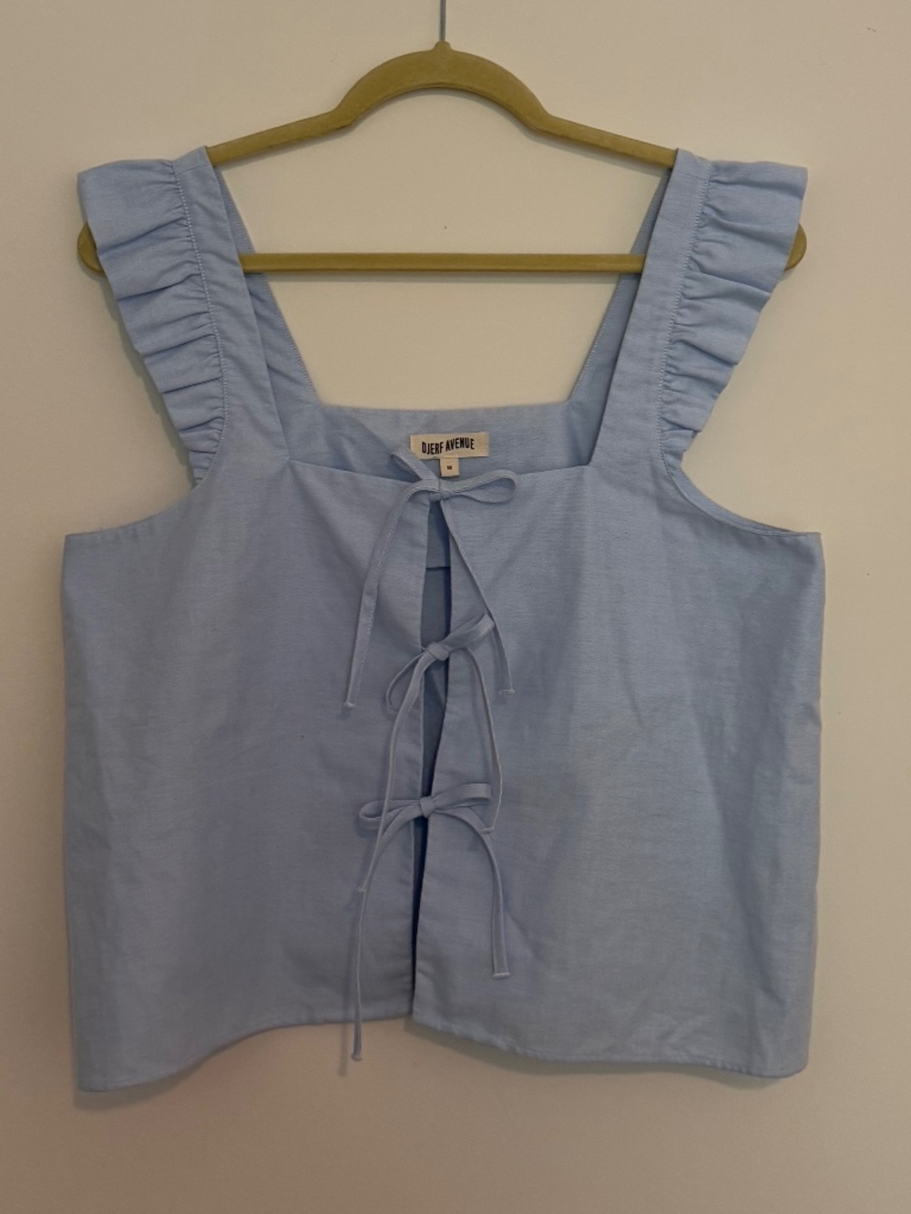 Djerf Avenue Breezy Tie Top in Blue